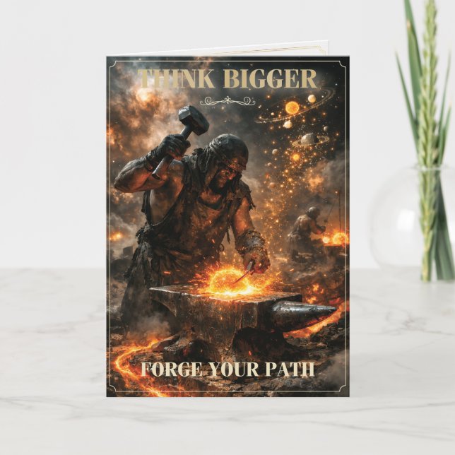 Think Bigger Forge Your Path Success Mindset Print Card (Front)