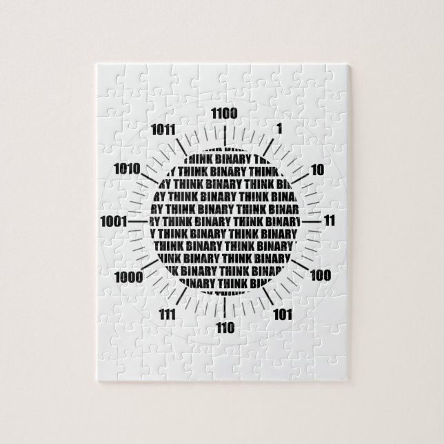 Think Binary Clock (Geek Humor) Jigsaw Puzzle (Vertical)