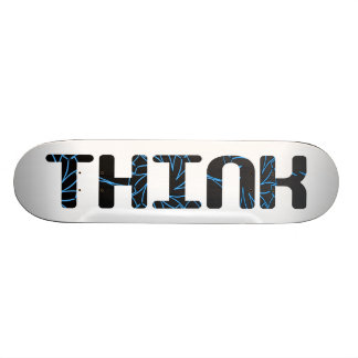 Think - Blue and Gray Skateboard Deck