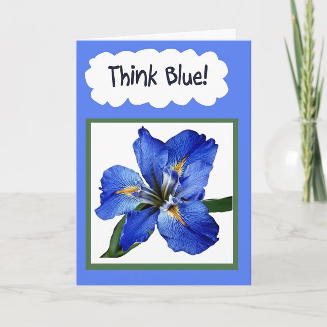 Think Blue Friendship Friend Thinking of You Card (Front)