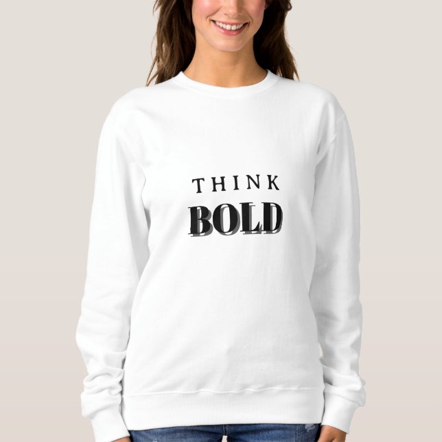 Think bold black and white unique minimal women sweatshirt (Front)