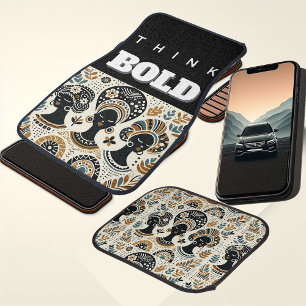Think Bold Folk Art Tribals Bohemian Stylish Funky Car Floor Mat