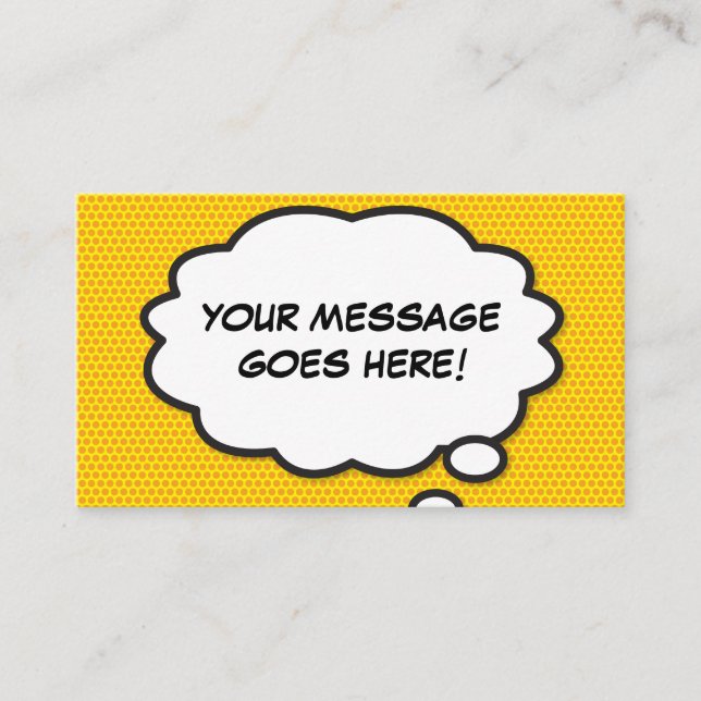 Think Bubble Fun Retro Comic Book Business Card (Front)