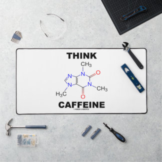 Think Caffeine (Caffeine Chemical Molecule) Desk Mat
