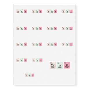 Think - Chemistry Temporary Tattoos