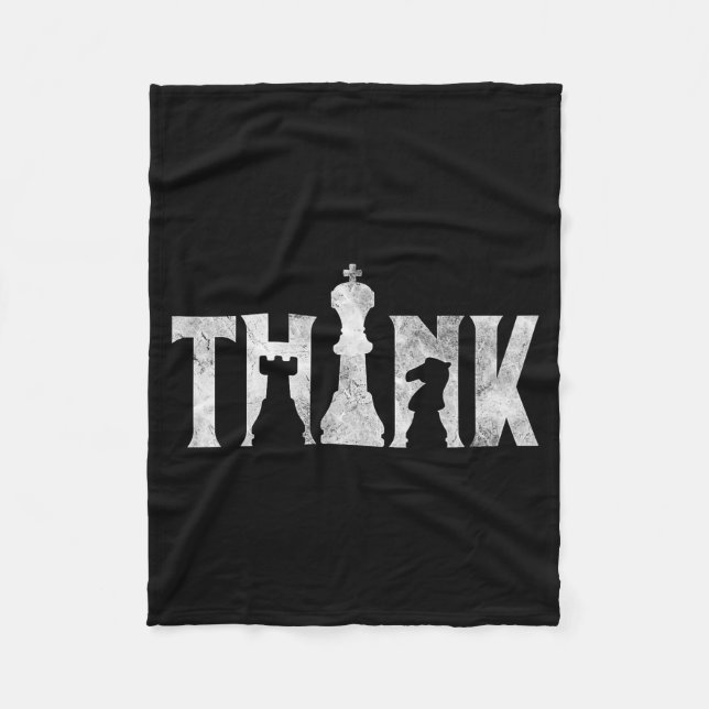 Think Chess Eces Player Chessmaster Chess Love  Fleece Blanket (Front)