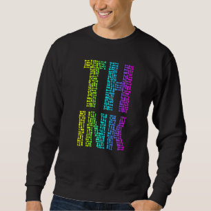 Think Chess Player Master Coach Pieces Text Mosaic Sweatshirt