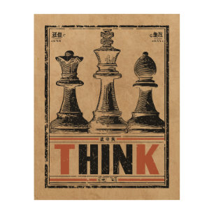 Think Chess Vintage Art Wabi Sabi Strategy