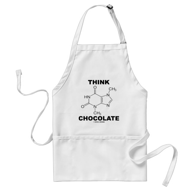 Think Chocolate (Theobromine Molecule Chemistry) Adult Apron (Front)