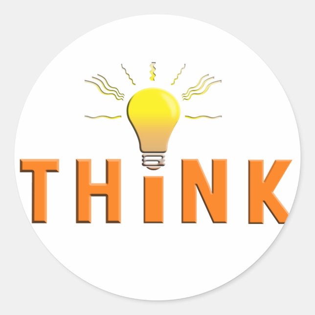 Think Classic Round Sticker (Front)