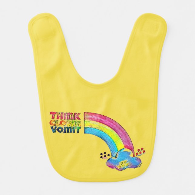 Think Clown Vomit Baby Bib (Front)