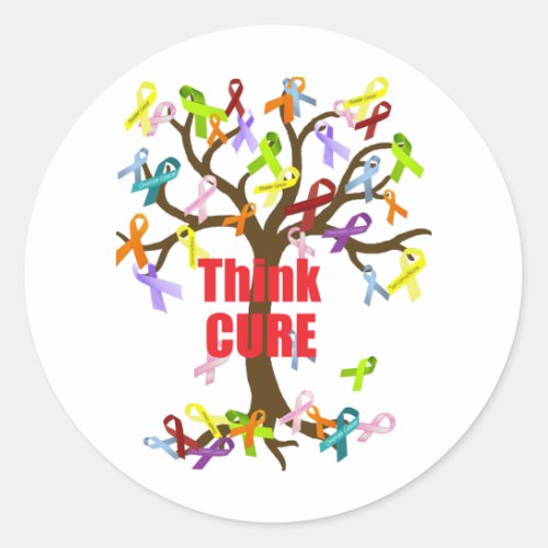 Think CURE 2png Classic Round Sticker