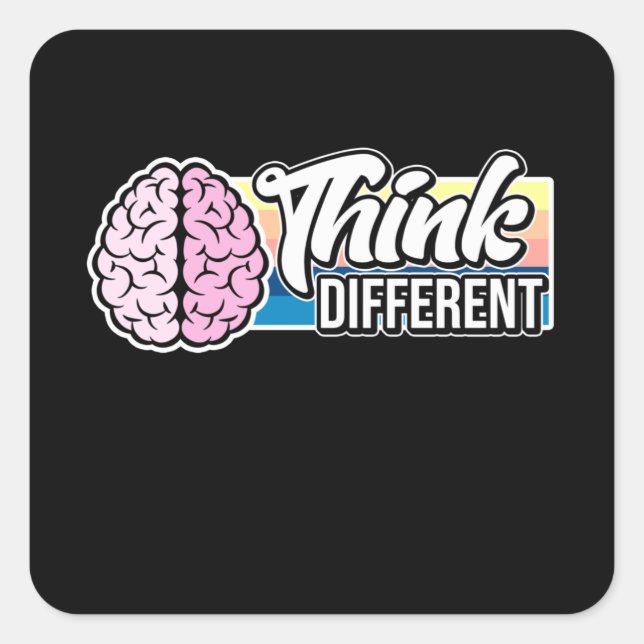Think Different Growth Mindset Motivation Square Sticker (Front)