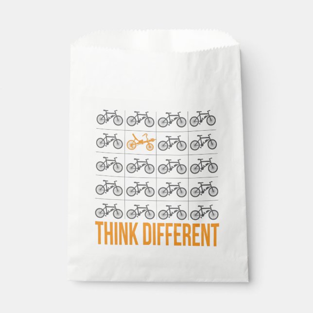 Think Different Recumbent Bike Cyclist Favor Bag (Front)