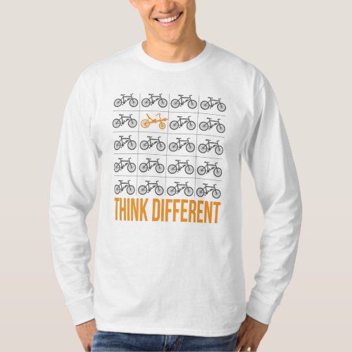 Think Different Recumbent Bike Cyclist T_Shirt