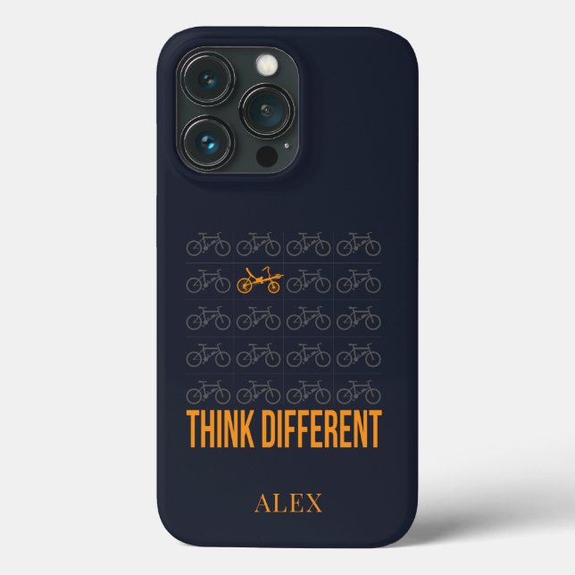 Think Different Recumbent Biker Cycle Personalized Case-Mate iPhone Case (Back)