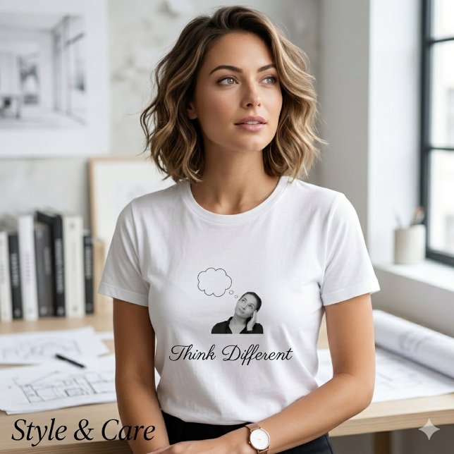 Think Different Slogan Image Graphic Tri-Blend Shirt (Think Different Slogan Image Graphic Tri-Blend Shirt)