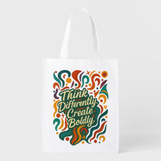 Think Differently. Create Boldly. — Fearless Minds Grocery Bag