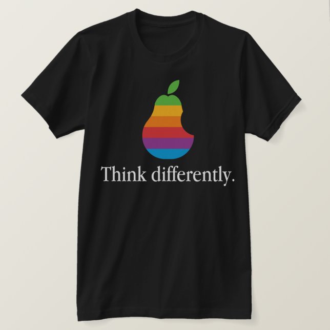 think different tシャツ　apple Apple Vintage Logo Think Different Slogan Funny Graphic