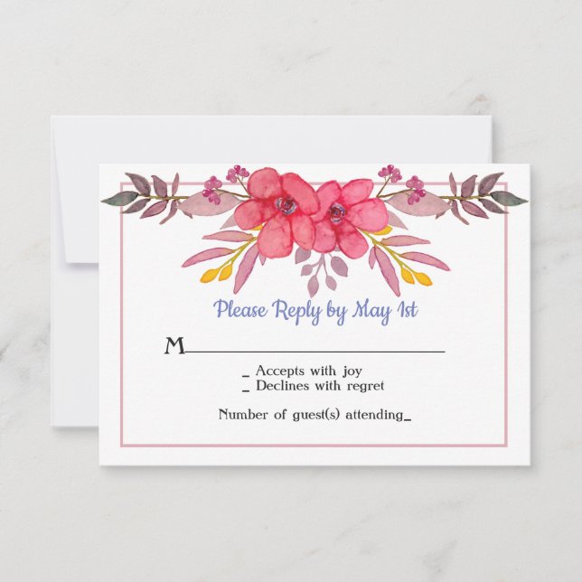 Think Dusty Pink RSVP Card (Front)