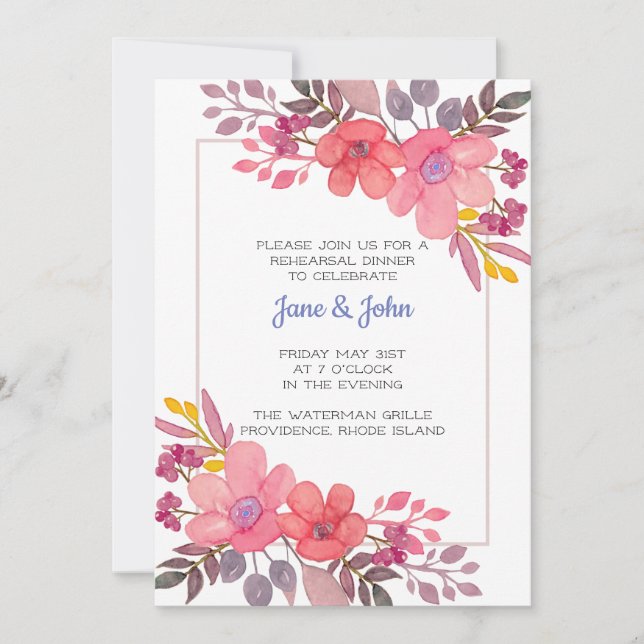 Think Dusty Pinks Invitation (Front)