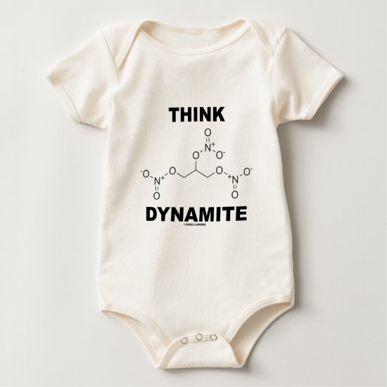 Think Dynamite (Chemical Nitroglycerin Molecule) Baby Bodysuit