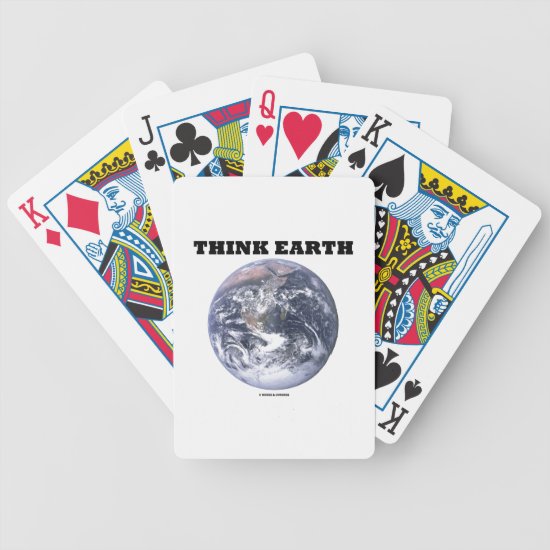 Think Earth Blue Marble Earth Environmental Advice Bicycle Playing Cards