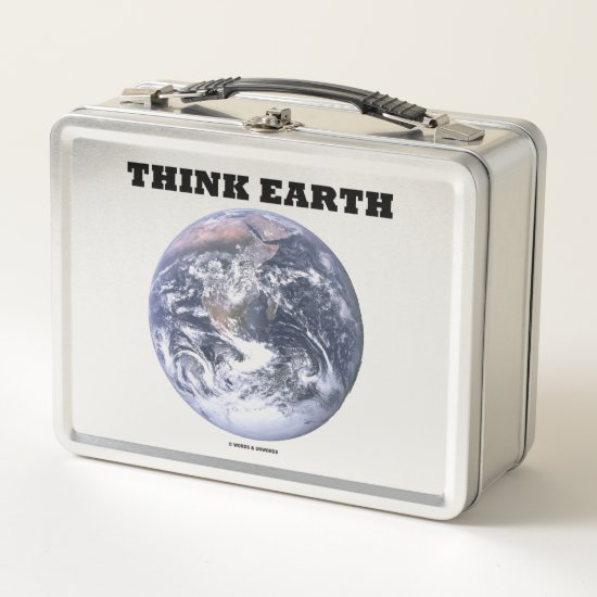 Think Earth Blue Marble Earth Environmental Advice Metal Lunch Box