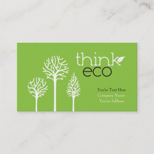 Customizable Think Eco Business Cards