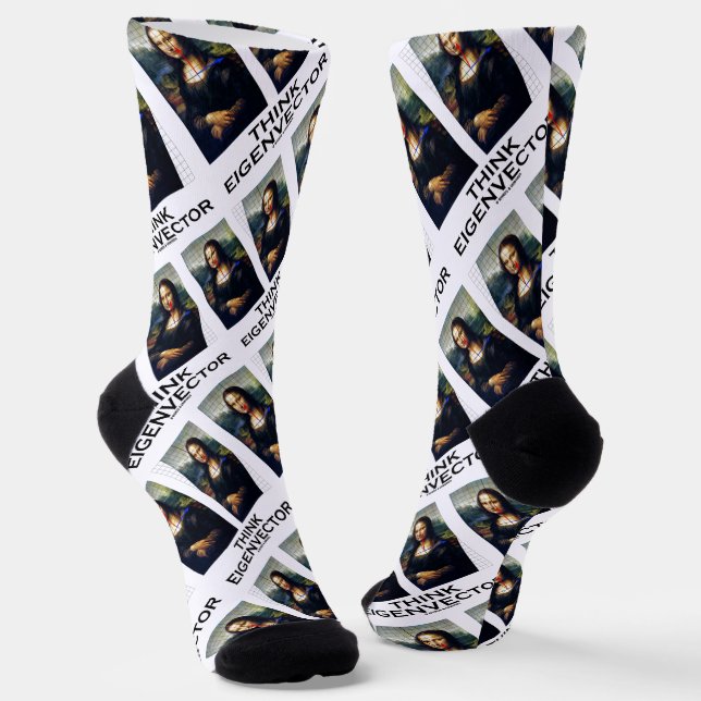 Think Eigenvector Math Advice Mona Lisa Restored Socks (Angled)