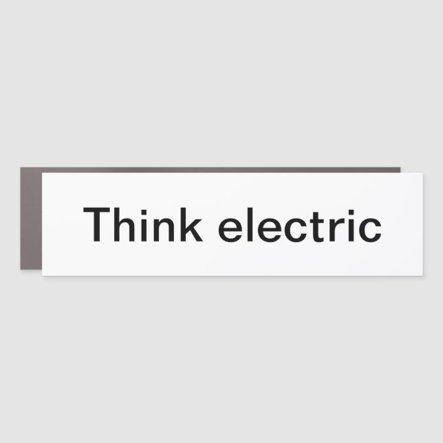 Think electric car sticker car magnet (Front)