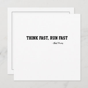 Think Fast Run Fast Sports Football Motivation Card