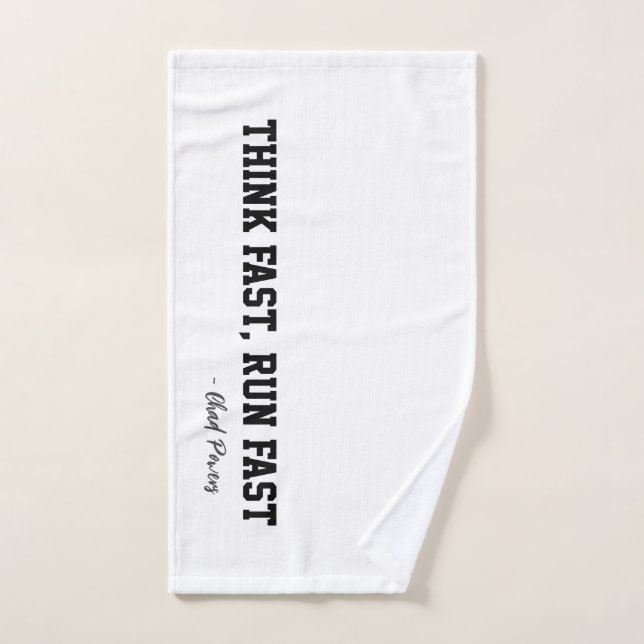 Think Fast Run Fast Sports Football Motivation Hand Towel (Hand Towel)
