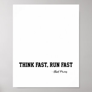 Think Fast Run Fast Sports Football Motivation Poster