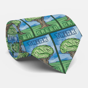 Think Green Brain Environmental Neck Tie