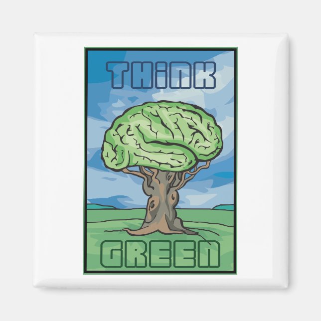Think Green Brain Magnet (Front)
