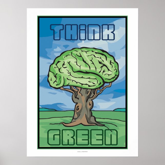 Think Green Brain Poster (Front)