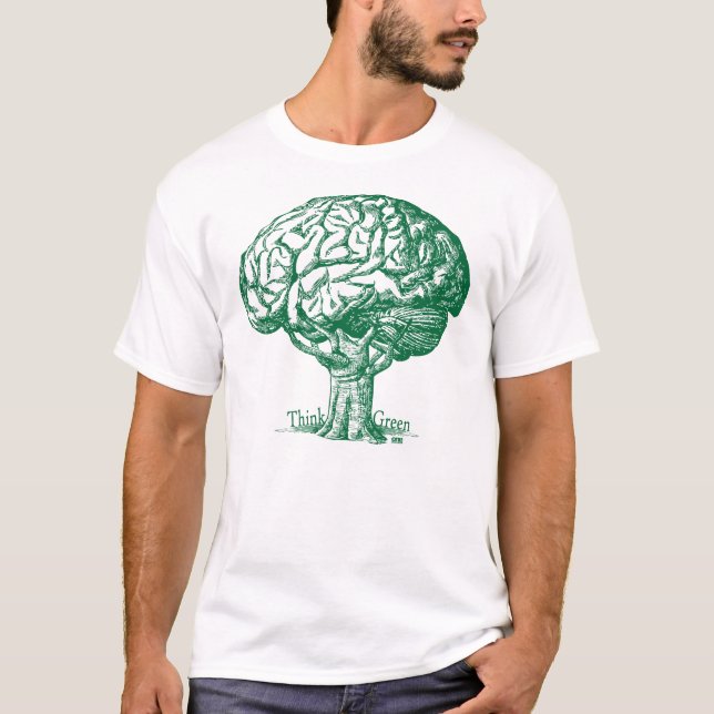 Think Green Brain Tree T-Shirt (Front)
