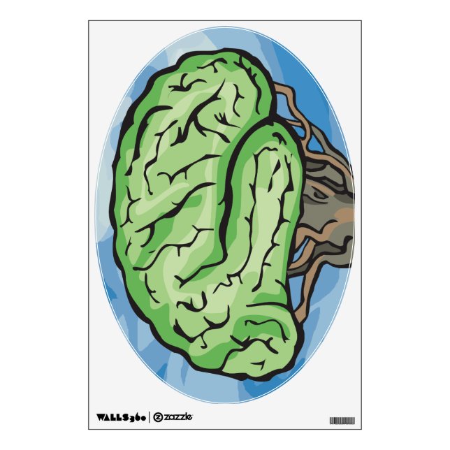 Think Green Brain Wall Sticker (Front)