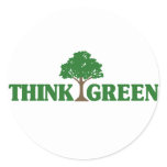 Think Green Classic Round Sticker