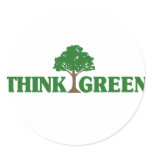 Think Green Classic Round Sticker
