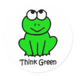 Think Green Classic Round Sticker
