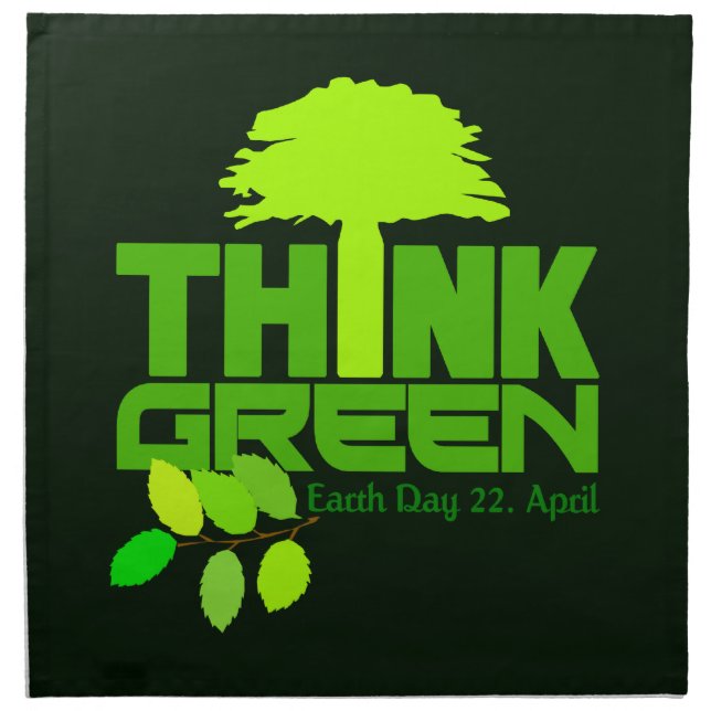 THINK GREEN (Earth Day) cloth napkins (Front)