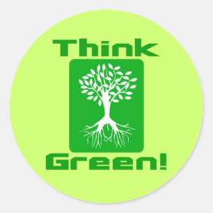 Think Green Environmental Awareness Stickers
