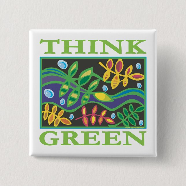 Think Green Environmental Button (Front)