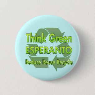 Think Green Esperanto Button