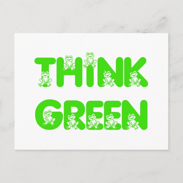Think Green Frog Postcard (Front)