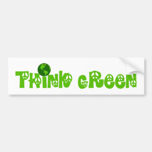 Think Green Globe Bumper Sticker