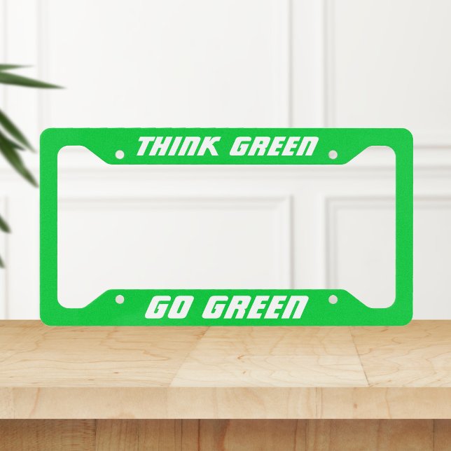 Think Green | Go Green | Eco Friendly Electric Car License Plate Frame (Creator Uploaded)