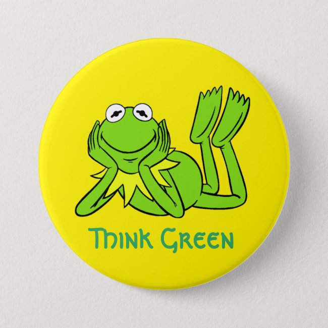 Think Green I Love Frogs Button